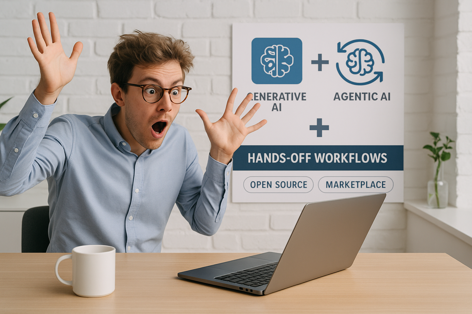 Fusion of generative AI and agentic AI creating intelligent workflows with open source platforms and marketplaces